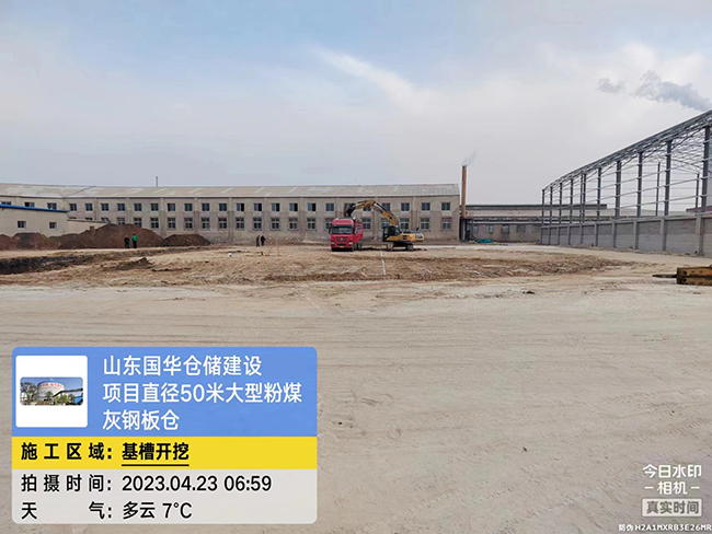 迪庆大型粉煤灰钢板仓直径50米项目进场